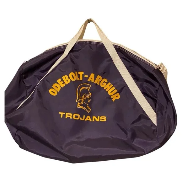 Vintage Odebolt-Arghur Trojans Duffle Sports Bag Purple Gold - Picture 2 of 7